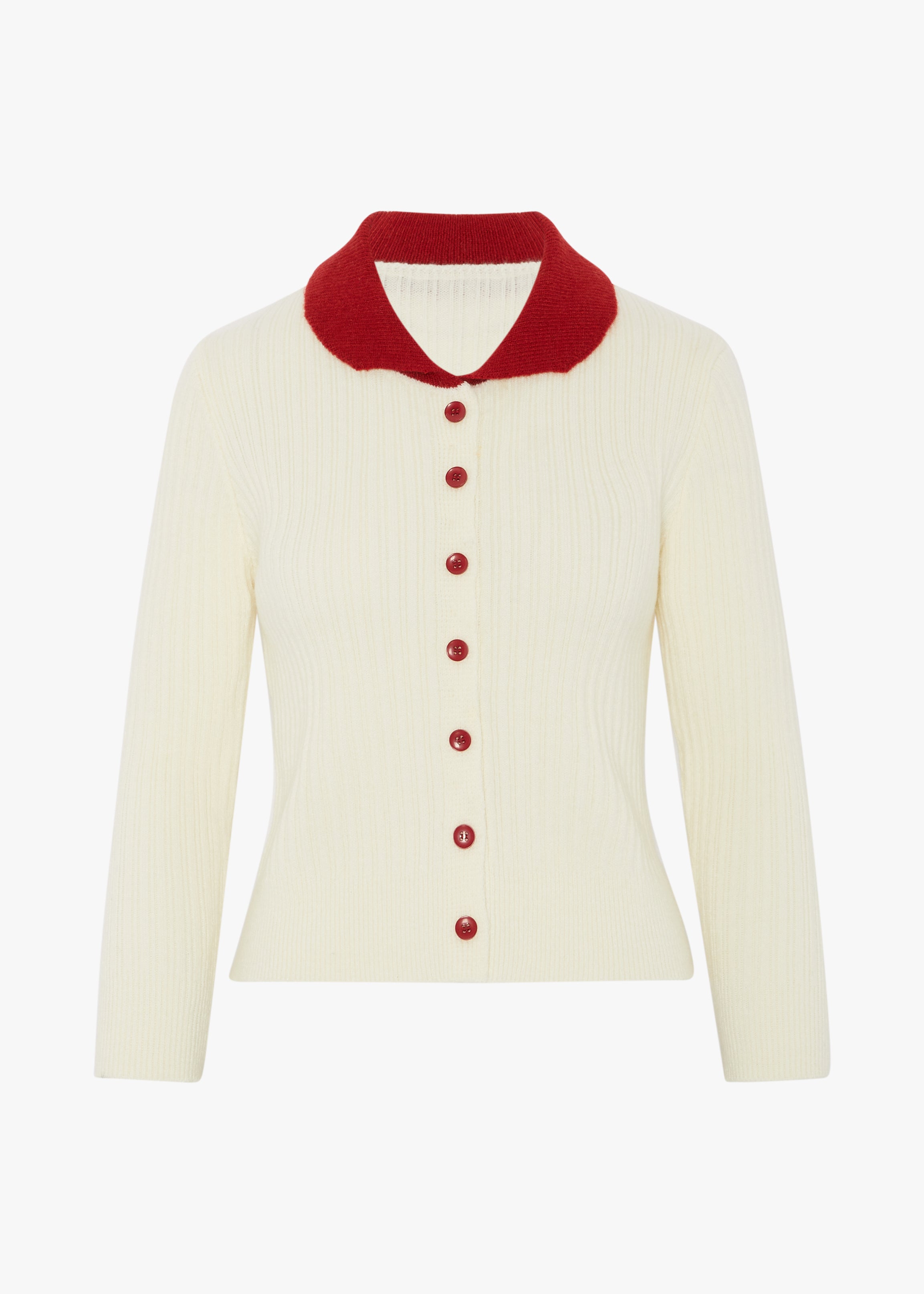 The Ariana Knit - Cream/ Red