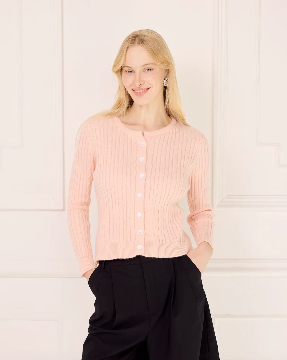 The Alexandra Knit - Baby Pink